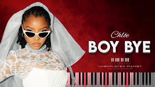 Chlöe  Boy Bye Piano cover  Tutorial  Karaoke [upl. by Mosra]