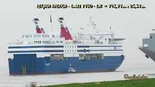 REGINA BALTICA YLBP IMO 7827225 Emden seaship offshore hotel Windpark Wohnschiff seabound with tugs [upl. by Quince]