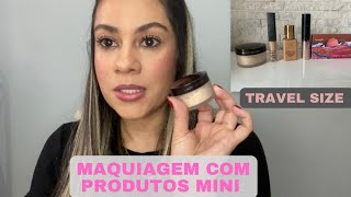 Maquiagem com produtos mini NARS Fenty Laura Mercier Estee Lauder Benefit [upl. by Lavery]