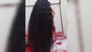 long hair heavy oiling  long hair oiling and combing long hair oiling and bun [upl. by Brezin]