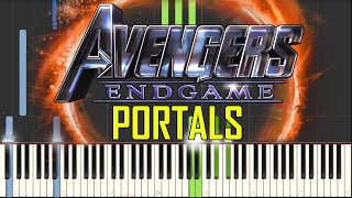 Portals  Avengers Endgame Synthesia Piano Tutorial [upl. by Eimarrej]