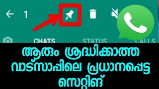 WhatsApp chat pin setting Malayalam [upl. by Lleznol]