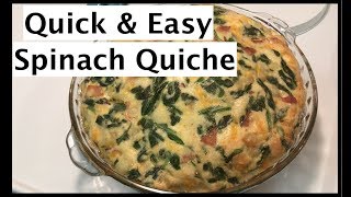 How to make a Quick amp Easy No Crust Spinach Quiche Recipe Frittata [upl. by Eeliak]