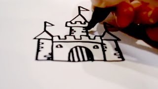 How to Draw a Cartoon Castle [upl. by Gnus748]