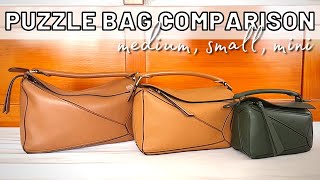 Loewe Puzzle Bag Comparison  Medium vs Small vs Mini [upl. by Hillie]