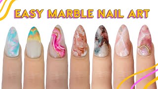 7 Ways To Do Marble Nail Art For Beginners [upl. by Nylhsa]