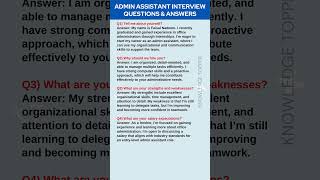 Admin Assistant Job Interview Questions and Answers  Administrative Assistant Interview [upl. by Nauaj]