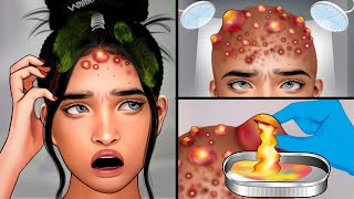 ASMR Head Acne Removal and Pimples Popping  Itchy Scalp Treatment ASMR [upl. by Anomer]