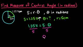 Find Measure of Central Angle in Radians [upl. by Lrub]