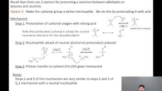 06 05 Hemiacetal formation under acidic conditions [upl. by Akinahs]