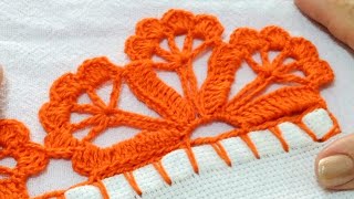 bico de crochê para pano de prato carreira única rápido e econômico crochê panodeprato crochet [upl. by Werna542]