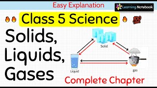 Class 5 Science Solids Liquids and Gases Complete Chapter [upl. by Javier]