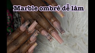 Marble ombre dễ làm  Nail art designs 2023  nail tutorial [upl. by Saucy]