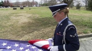 Honor Guard Team Demonstrate Proper Flag Folding Techniques [upl. by Hayashi]