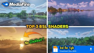 Top 3 bsl Shaders For Minecraft Pe  No Lag Shaders Mcpe [upl. by Joash]