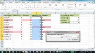 Excel  Bedingte Formatierung  Vergleich mit Referenzwerten [upl. by Anert155]