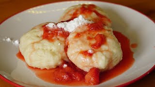 Nejlepší JAHODOVÉ KNEDLÍKY 🍓 knedlíky s jahodovou omáčkou  Vaříme s Kubíčkem RECEPT 40 [upl. by Watanabe]