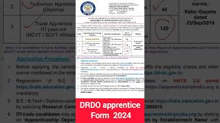 DRDO Apprentice Online Form 2024DiplomaITIJobsDiploma Jobs [upl. by Nirtiac]