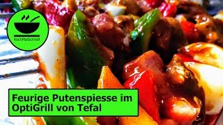 Feurige Putenspiesse im OptiGrill von Tefal mit KochMalSchnell [upl. by Odrahcir]