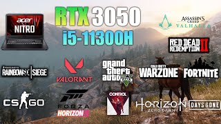 RTX 3050 i5 11300H  Test in 12 Games  Acer Nitro 5 [upl. by Yeleak248]