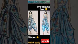 How to Colour in Fashion Sketch Illustration Design Learn more with NFD studio online fashion design [upl. by Lipps]