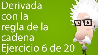 Derivada con la regla de la cadena Ejercicio 6 de 20 [upl. by Idleman]