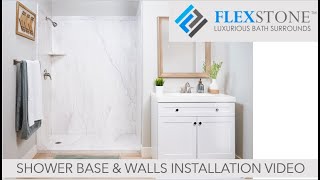 FlexStone Installation  Shower Base amp Walls Full Video [upl. by Pollard417]