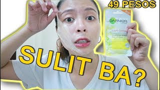 49PHP GARNIER INSTANT WHITENING PEELOFF MASK LETS TRY  KATH MELENDEZ [upl. by Arrim443]