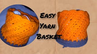 easy crochet yarn basketeasycrochet crochetprojects diy [upl. by Dachy]