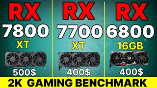 RX 7800 XT VS 6800 VS RX 6800 XT VS RX 7700 XT VS RX 6700 XT 2K gaming benchmarks [upl. by Durrej]