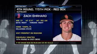 Full MLB Network Coverage of the Red Sox Selecting OF Zach Ehrhard 115th Overall in the 2024 Draft [upl. by Htial]