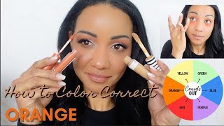 HOW TO Color Correct with ORANGE corrector from Elf  Jess Todryk [upl. by Ellehcyt]