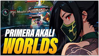 ¡AKALI DESTRUYE en WORLDS  Reacción Primera Akali del Mundial Maple PSG Talon [upl. by Yerot]