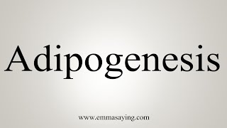 How To Say Adipogenesis [upl. by Eibot]