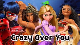 BLACKPINK  Crazy Over You  AMV  Miraculous Ladybug x Moana x Raya x Rapunzel [upl. by Wheelwright]