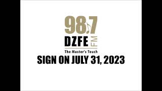 DZFEFM 987 MHz Sign ON July 31 2023 [upl. by Britton909]