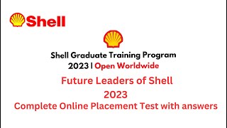 Shell Management Trainee Program complete online assessment test 2023 Shell Future Leaders Test23 [upl. by Undry]