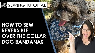 🧵 🐶 Reversible Over the Collar Dog Bandana  Beginner Sewing Tutorial [upl. by Tesler]