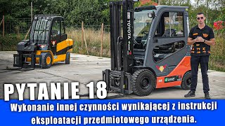 18 Wykonanie innej czynności z instrukcji eksploatacji WÓZEK WIDŁOWY egzamin praktyczny UDT OTC [upl. by Ezzo812]