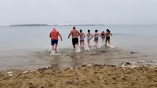 Dozens take part in L Street Brownies annual New Years Polar Plunge in South Boston [upl. by Goggin949]