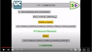 Termodinámica Tema 7 Combustión 74 [upl. by Raual]