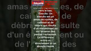 Éboulement et Éboulis Quelle Diff shorts [upl. by Fey]