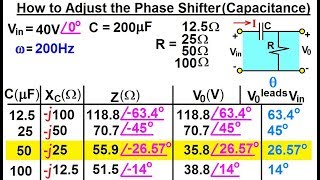 Electrical Engineering Ch 10 Alternating Voltages amp Phasors 55 of 82 Adjust Phase Shiftor Res [upl. by Lhary]