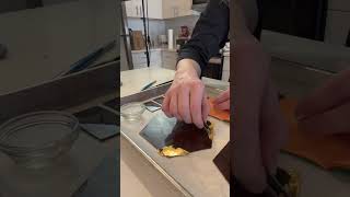 Edible Gold Leaf  How to Apply Edible Gold Leaf to Chocolate [upl. by Turne]