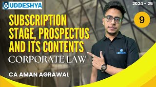 9 SUBSCRIPTION STAGE PROSPECTUS AND ITS CONTENTS  BCOM  CORPORATE LAW  SEM 2 [upl. by Kavanagh682]