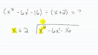 Algebra I Help Polynomial Long Division Part I [upl. by Ivor]