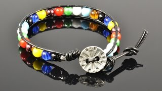 Leather Wrap Bracelet Tutorial Single Wrap [upl. by Oremo]