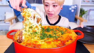 【大食い】4kg！巨大溶岩パスタ食べたい！チーズ沼からこってりパスタがこんにちは。【モッパン】【MUKBANG】 [upl. by Sinne337]