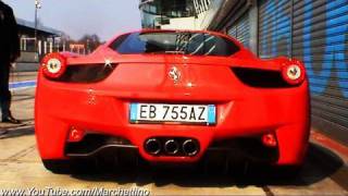 Ferrari 458 Italia LOUD Sound Start  Rev [upl. by Thursby605]