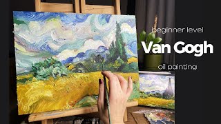 Van Gogh Painting Tutorial for Beginners  How to Paint Like Van Gogh Oil [upl. by Dicks]